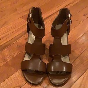 Liz Claiborne Royce High Heel Sandals Cognac Size 6.5M New